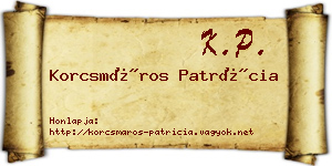 Korcsmáros Patrícia névjegykártya